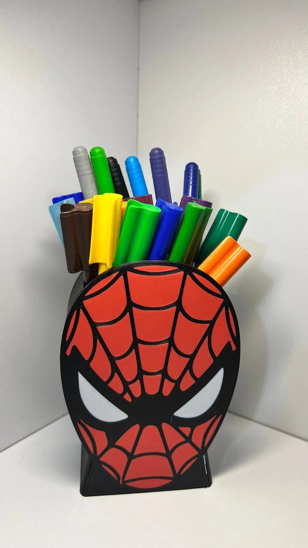 3D baski Renkli Örümcek Adam Kalemlik - Görsel 3