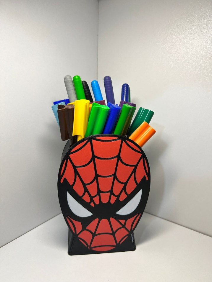 3D baski Renkli Örümcek Adam Kalemlik - Görsel 2