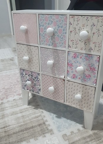Pastel Pembe Makyaj Düzenleyici Çekmeceli