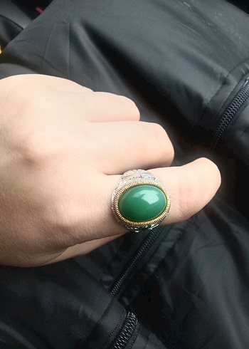 Parlak Yeşil Bohem Erkek Yüzük - Görsel 3