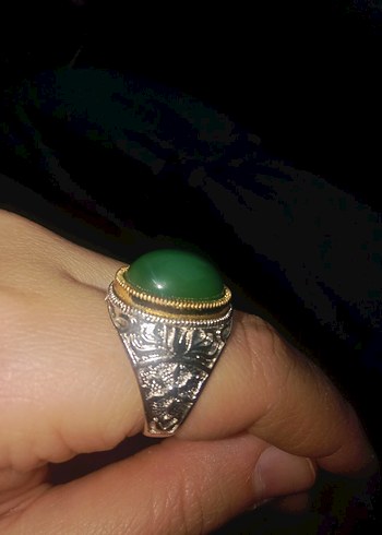 Parlak Yeşil Bohem Erkek Yüzük - Görsel 2