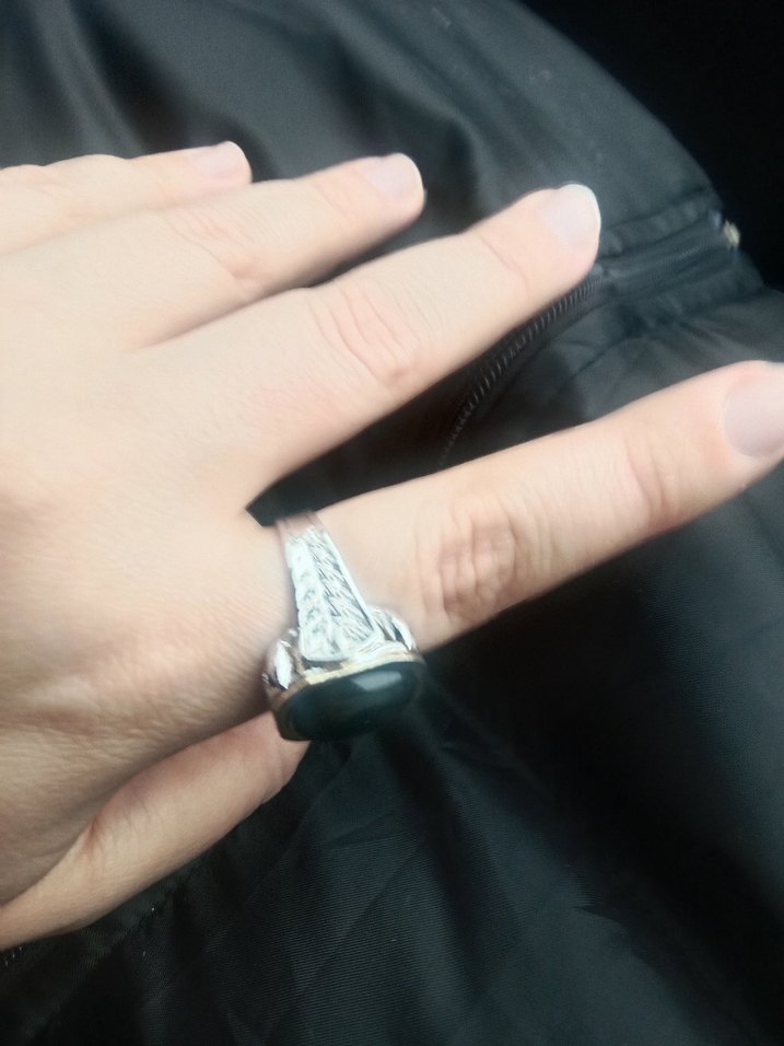 Siyah Gotik Erkek Yüzük - Görsel 3