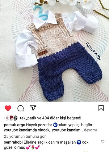 Yenidoğan Beden Örgü tulum / örgü bebek yelegi