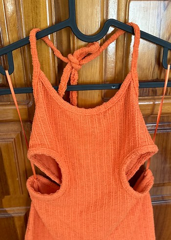 Pull and Bear Turuncu Triko Halter Yaka Kadın Atlet