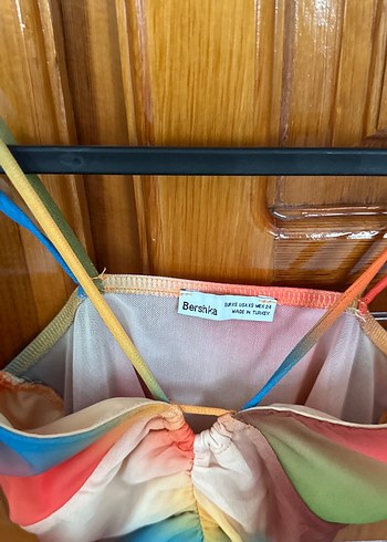 Bershka Kadın Çok Renkli Mini Tie-Dye Bralet