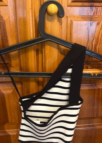 xs Beden Zebra Desenli Siyah Beyaz Crop Top