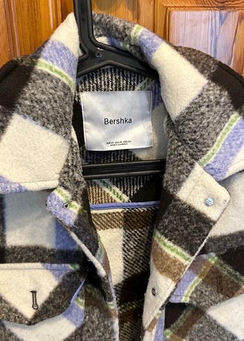 Düğmeli Kahverengi Ekoseli Kısa Kadın Ceket - Görsel 2