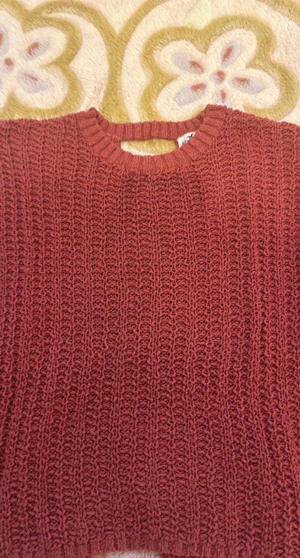 Bordo Örgü Kadın Kazak - Görsel 2