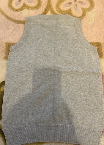 Gri V Yakalı Kadın Triko Süveter - Görsel 3