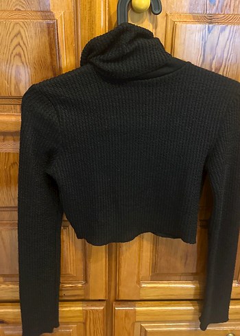 Siyah Balıkçı Yaka Örgü Kadın Kazak - Görsel 3