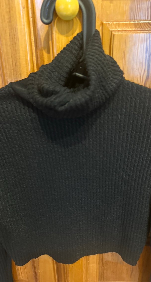 Siyah Balıkçı Yaka Örgü Kadın Kazak - Görsel 2