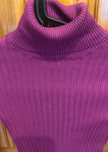 Mor Triko Boğazlı Kadın Kazak - Görsel 2