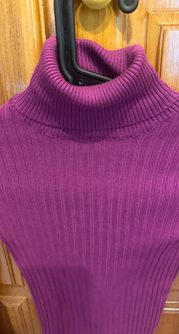 Mor Triko Boğazlı Kadın Kazak - Görsel 2