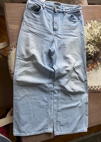 Massimo dutti Bol Kesim Midi Kot Pantolon - Görsel 6