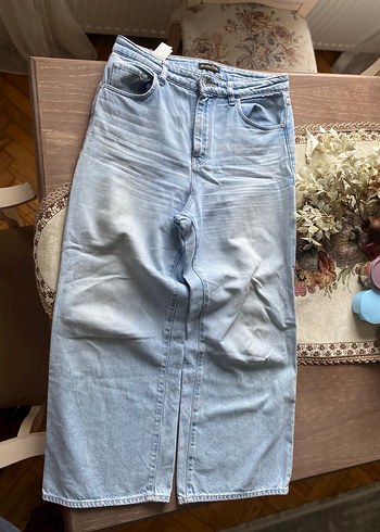 Massimo dutti Bol Kesim Midi Kot Pantolon - Görsel 7