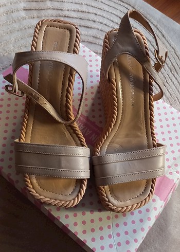 Bej Yılan Desenli Dolgu Topuk Kadın Espadril - Görsel 4