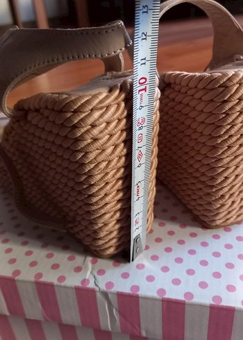 Bej Yılan Desenli Dolgu Topuk Kadın Espadril - Görsel 2