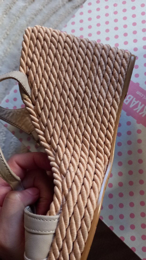 Bej Yılan Desenli Dolgu Topuk Kadın Espadril - Görsel 3