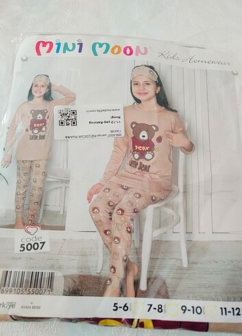 Kız çocuk uzun kol pijama takımı