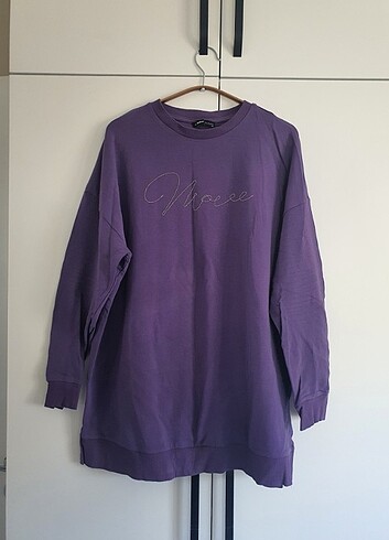 Mor taşlı sweat