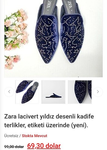 Zara Kadın Lacivert terlik - Görsel 2