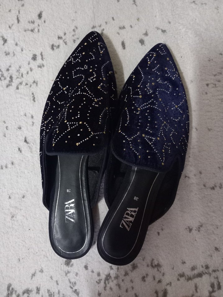 Zara Kadın Lacivert terlik - Görsel 4