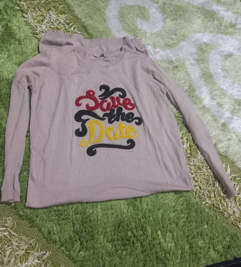 Bej Baskılı Uzun Kollu Hamile Elbisesi - Görsel 3