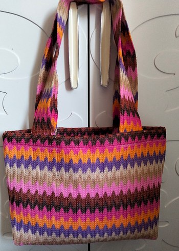 3 parça Renkli Örgü Bohem Kadın Çanta Seti - Görsel 3