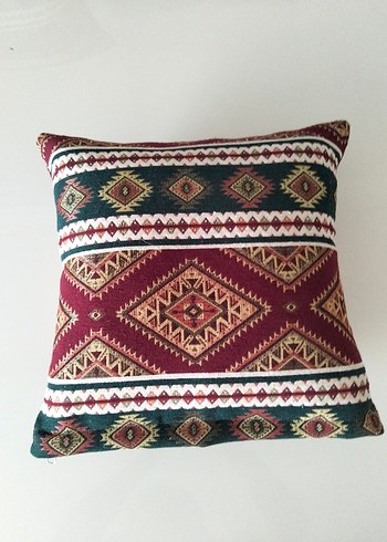 Renkli Desenli Kırmızı Dekoratif Yastık - Görsel 16