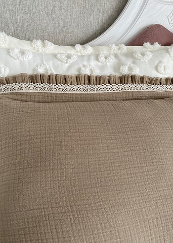 Beyaz Ponpon Desenli Yatak Örtüsü seti - Görsel 10