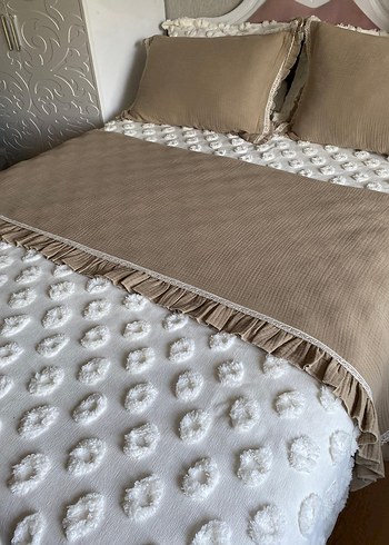 4 kat müslin kumaştan yastık kılıfı ve yatak şalı - Görsel 15