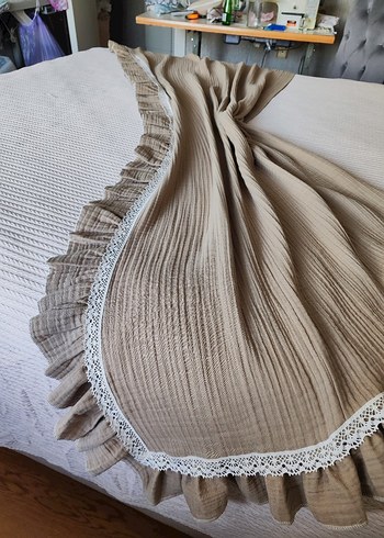 4 kat müslin kumaştan yastık kılıfı ve yatak şalı - Görsel 7