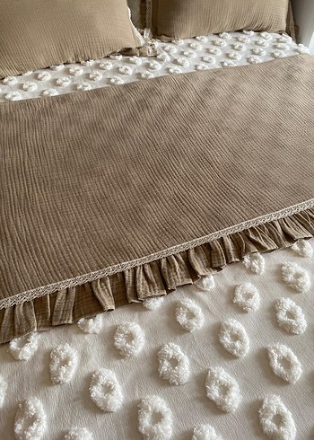 4 kat müslin kumaştan yastık kılıfı ve yatak şalı - Görsel 18