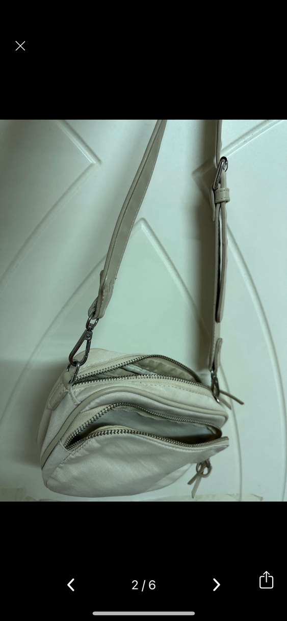 Kadın Beyaz Deri Çapraz Çanta - Görsel 2