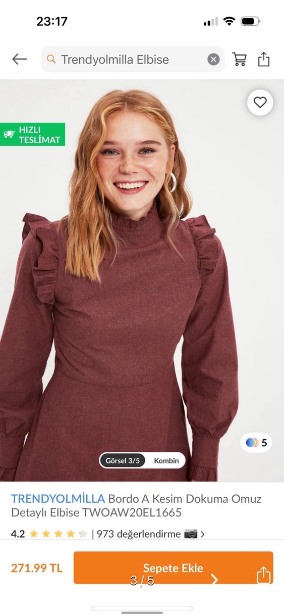 Bordo elbise - Görsel 3