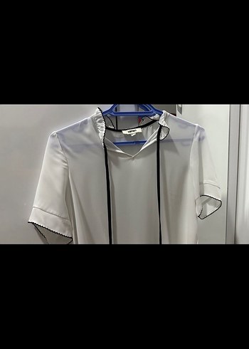 Kadın Beyaz Kısa Kollu Salaş Bluz - Görsel 3