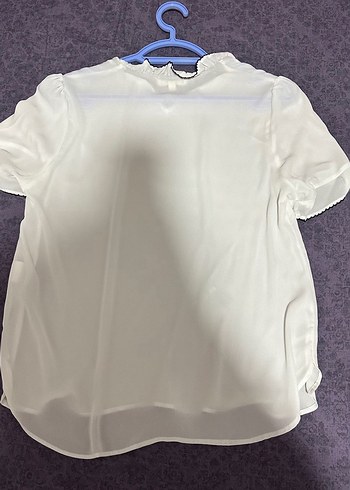 Kadın Beyaz Kısa Kollu Salaş Bluz - Görsel 2
