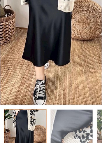 Kadın Siyah Uzun Salaş Etek - Görsel 3