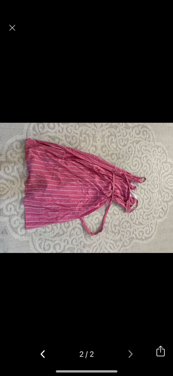 Pembe Uzun Bohem Düğmeli Kadın Elbise - Görsel 2