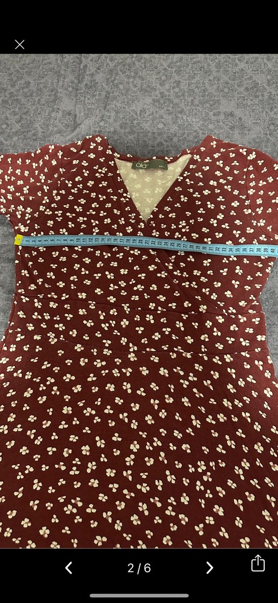 Bordo V Yakalı Midi Elbise - Görsel 2