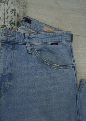 Düğmeli Açık Mavi Erkek Denim Pantolon - Görsel 2