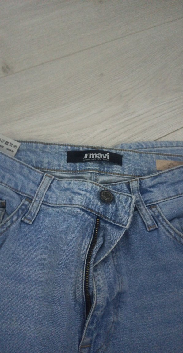 Düğmeli Açık Mavi Erkek Denim Pantolon - Görsel 3