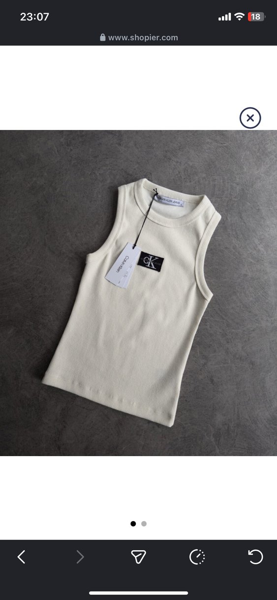 Ck Beyaz Kolsuz Crop Top - Görsel 3