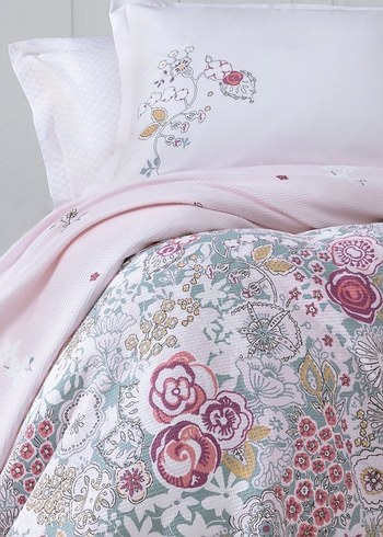 Yataş çift kişilik pike takımı Beyaz Desenli - Görsel 5