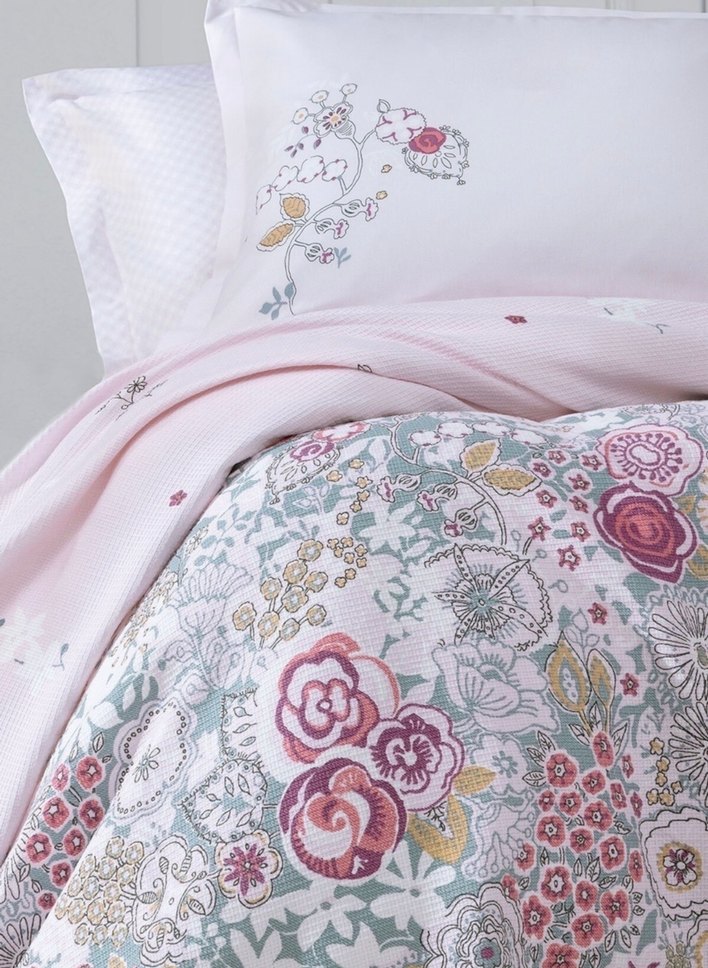 Yataş çift kişilik pike takımı Beyaz Desenli - Görsel 5