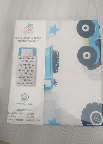  Beden mavi Renk Little Dreams bebek nevresim takımı tüm set sıfır paket açılmamı