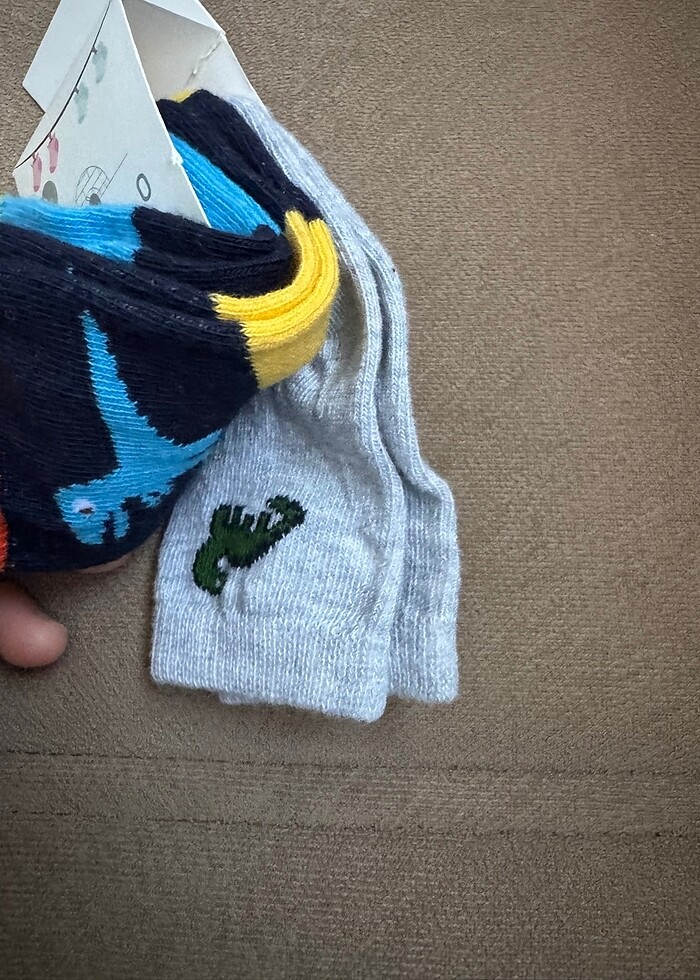 Dinazor baskılı üçlü çorap 0-6 ay yeni etiketli - Görsel 4