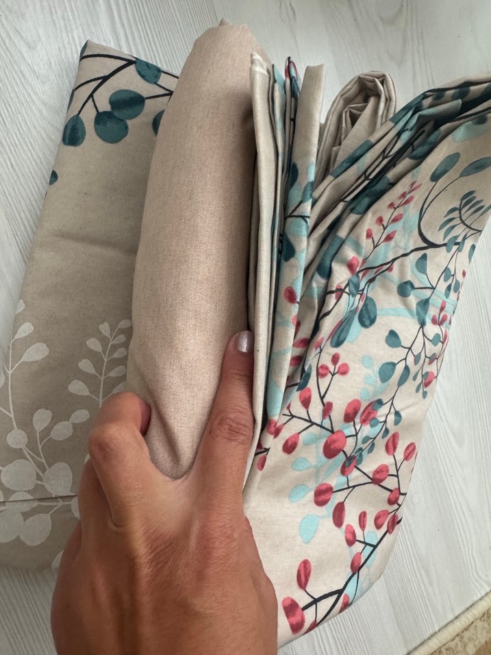 Bej Pastel Çiçek Desenli Nevresim Takımı sıfır paketli loyal hom - Görsel 5