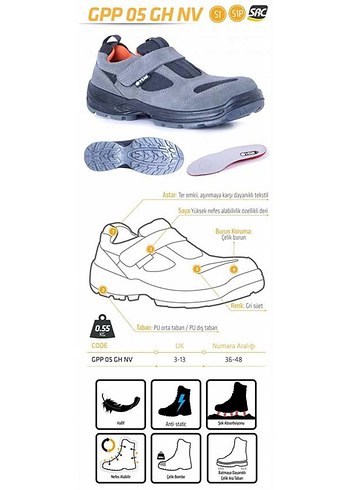 Çelik Burunlu Orjinal Deri YDS İş Ayakkabısi - Görsel 2