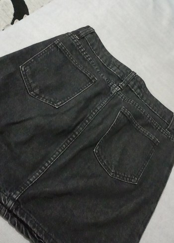 Siyah Kot Midi Kadın Etek - Görsel 4